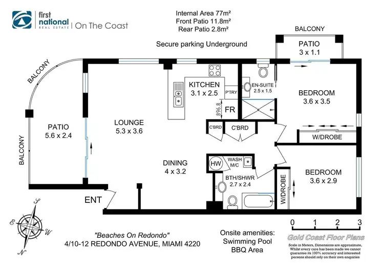 Floorplan of Homely unit listing, 4/10-12 Redondo Avenue, Miami QLD 4220