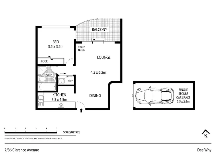 Floorplan of Homely unit listing, 7/36 Clarence Avenue, Dee Why NSW 2099
