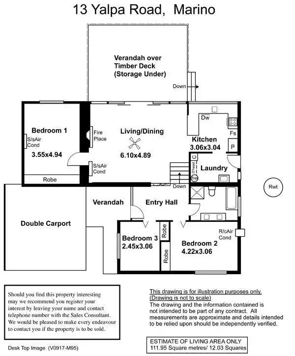 Floorplan of Homely house listing, 13 Yalpa Road, Marino SA 5049