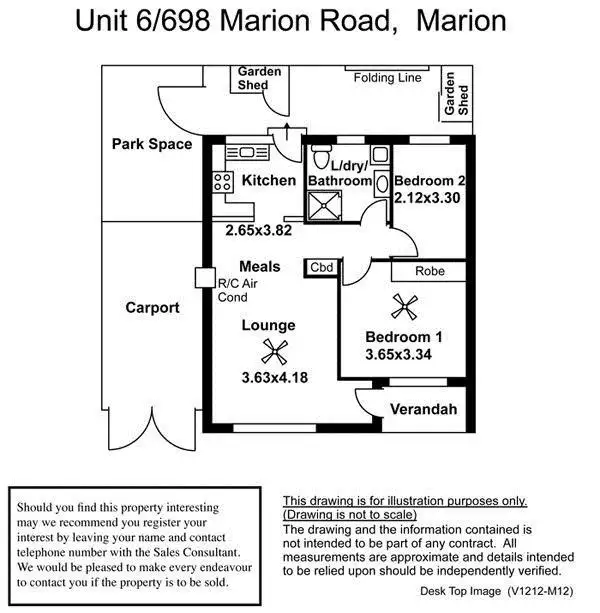 Floorplan of Homely unit listing, 6/698 Marion Road, Marion SA 5043