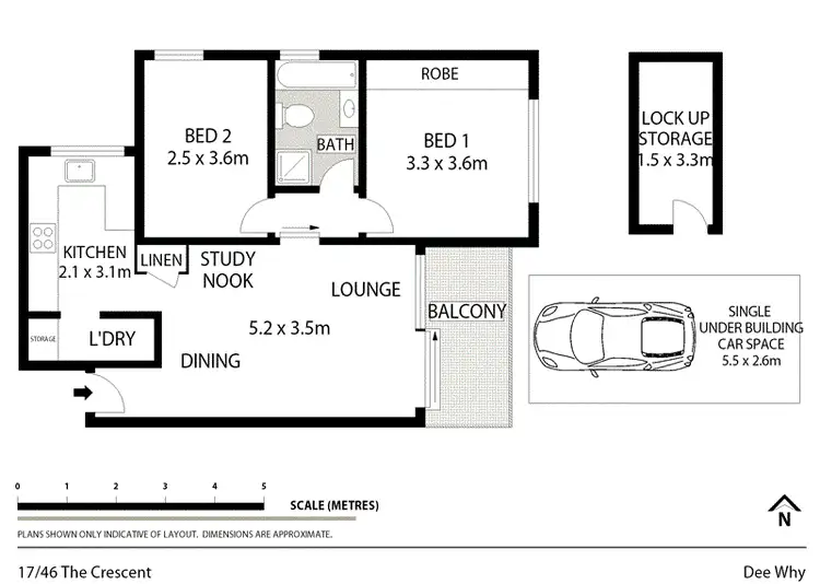 Floorplan of Homely unit listing, 17/46-50 The Crescent, Dee Why NSW 2099