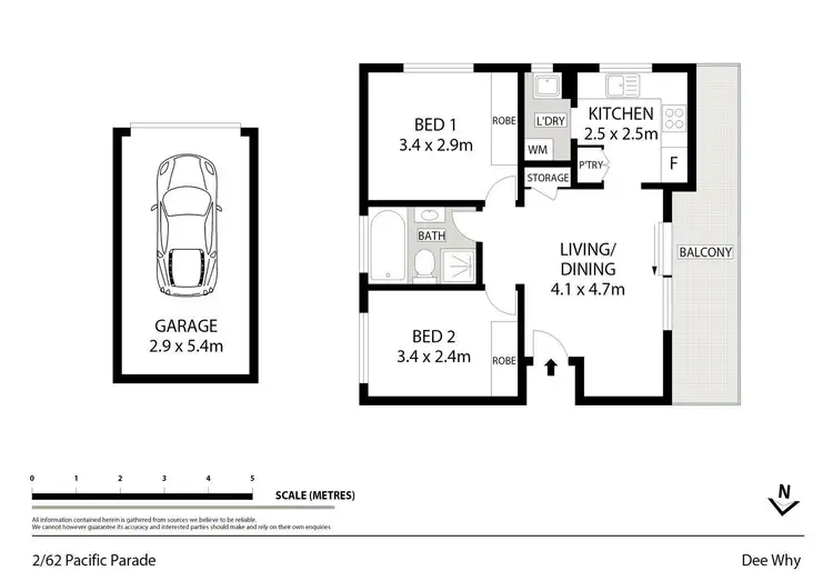 Floorplan of Homely unit listing, 2/62 Pacific Parade, Dee Why NSW 2099