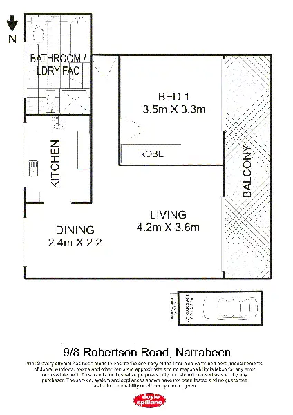 Floorplan of Homely unit listing, 9/8 Robertson Street, Narrabeen NSW 2101