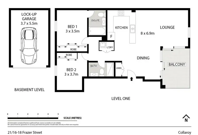 Floorplan of Homely unit listing, 21/16-18 Frazer Street, Collaroy NSW 2097