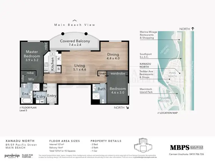 Floorplan of Homely apartment listing, 'XANADU NORTH' 59 Pacific Street, Main Beach QLD 4217