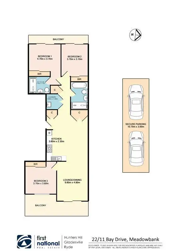 Floorplan of Homely apartment listing, 22/11 Bay Drive, Meadowbank NSW 2114