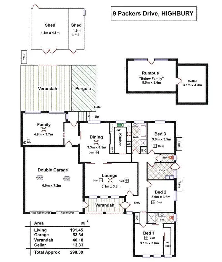 Floorplan of Homely house listing, 9 Packers Drive, Highbury SA 5089
