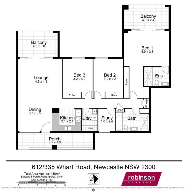 Floorplan of Homely apartment listing, 612/335 Wharf Road, Newcastle NSW 2300