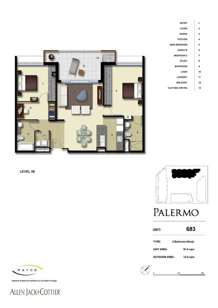 Floorplan of Homely apartment listing, Palermo 683/33 Hill Rd, Wentworth Point NSW 2127