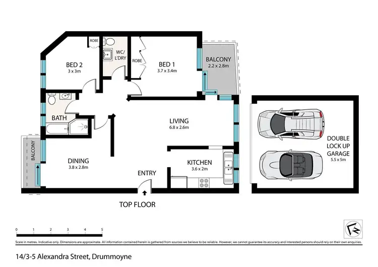 Floorplan of Homely apartment listing, 14/3-5 Alexandra Street, Drummoyne NSW 2047