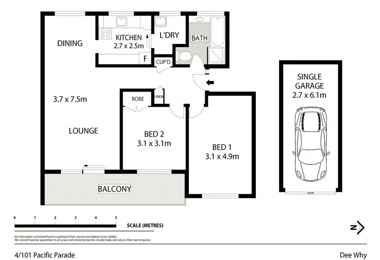 Floorplan of Homely unit listing, 4/101 Pacific Parade, Dee Why NSW 2099