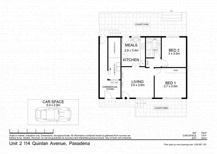 Floorplan of Homely apartment listing, 2/114 Quinlan Avenue, Pasadena SA 5042