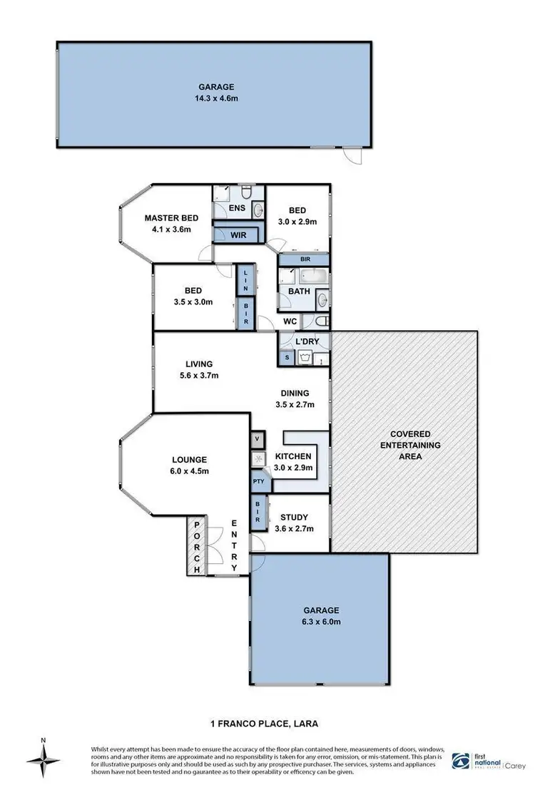 Floorplan of Homely house listing, 1 Franco Place, Lara VIC 3212