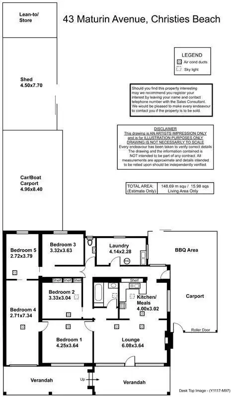Floorplan of Homely house listing, 43 Maturin Avenue, Christies Beach SA 5165