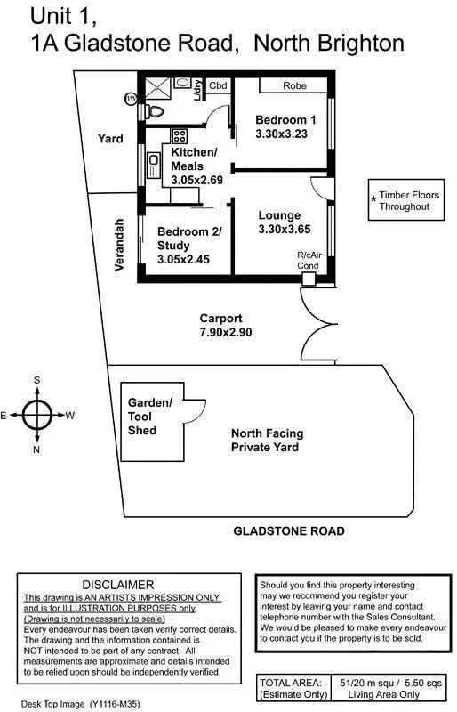Floorplan of Homely house listing, 1/1A Gladstone Road, North Brighton SA 5048