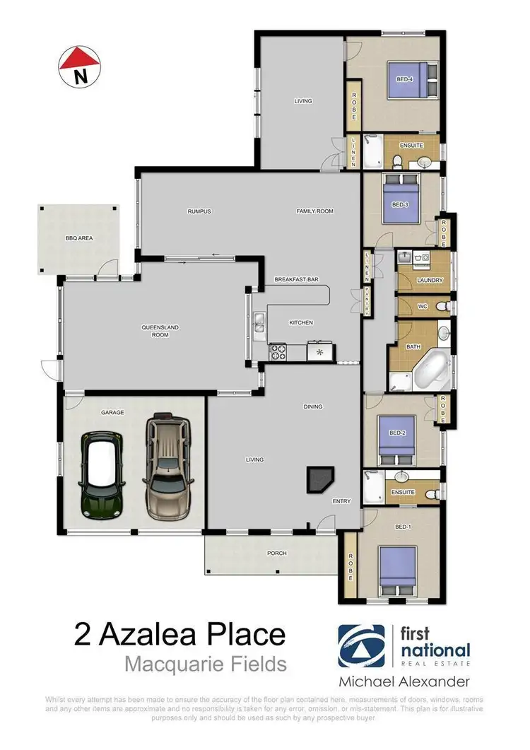 Floorplan of Homely house listing, 2 Azalea Place, Macquarie Fields NSW 2564