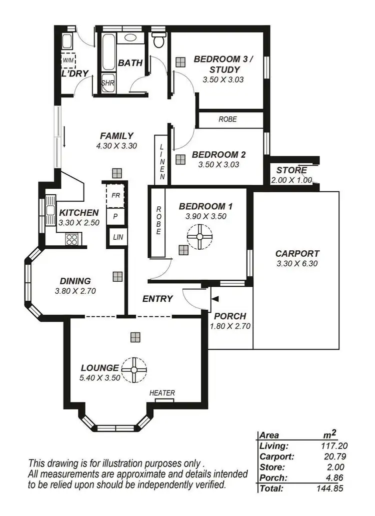 Floorplan of Homely unit listing, 1/2 Cross Street, Fullarton SA 5063