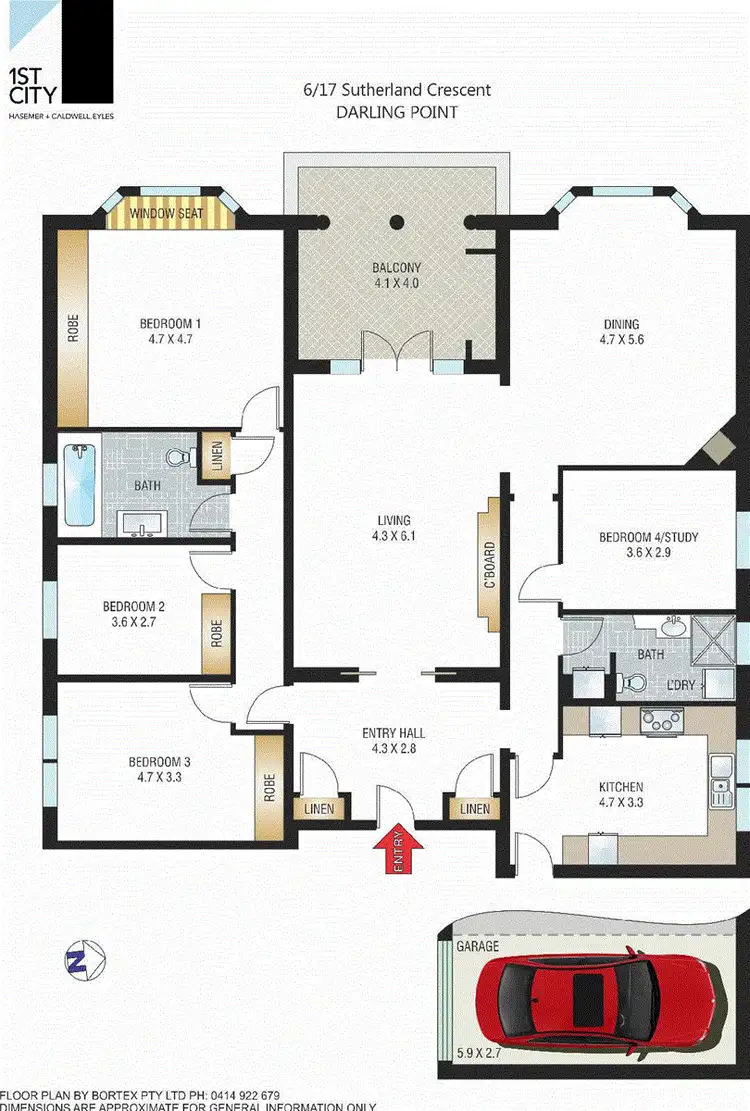 Floorplan of Homely apartment listing, 6/17 Sutherland Crescent, Darling Point NSW 2027