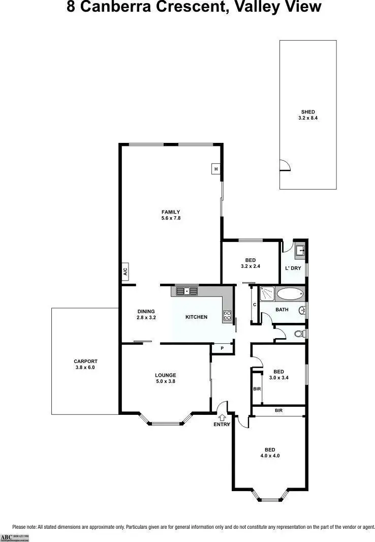 Floorplan of Homely house listing, 8 Canberra Crescent, Valley View SA 5093