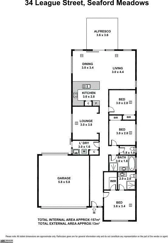Floorplan of Homely house listing, 34 League Street, Seaford Meadows SA 5169
