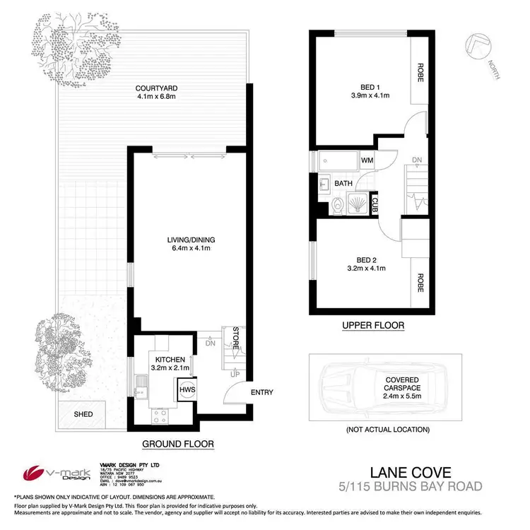 Floorplan of Homely townhouse listing, 5/115 Burns Bay Road, Lane Cove NSW 2066