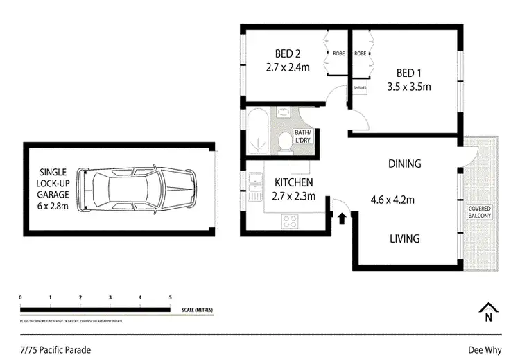 Floorplan of Homely unit listing, 7/75 Pacific Parade, Dee Why NSW 2099