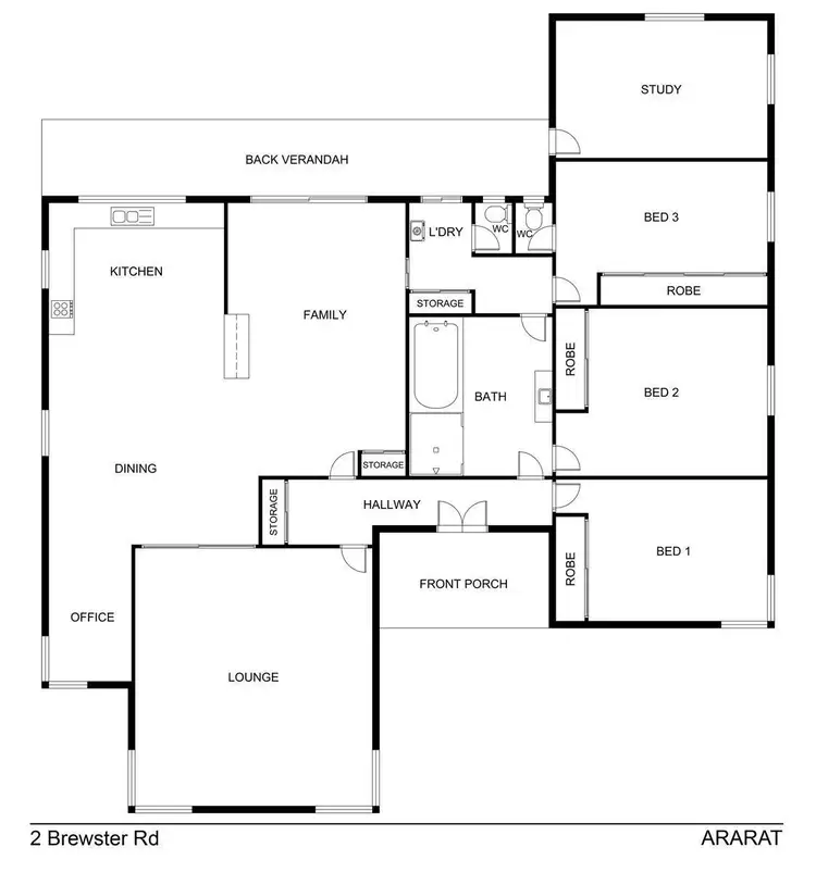 Floorplan of Homely house listing, 2 Brewster Road, Ararat VIC 3377