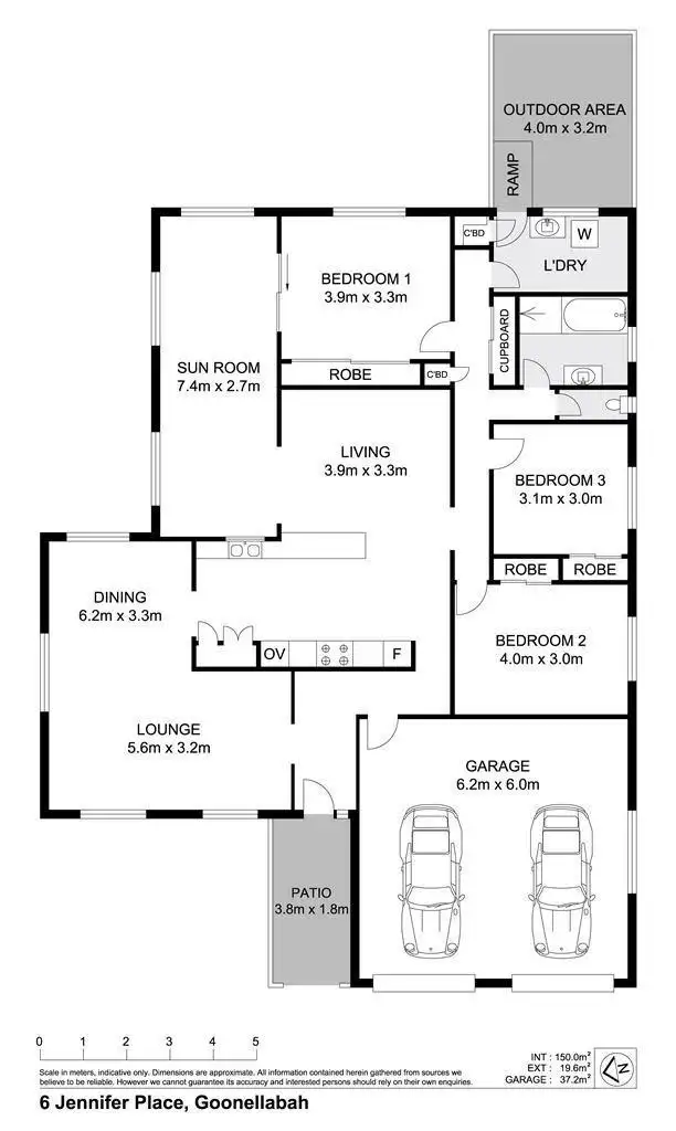 Floorplan of Homely house listing, 6 Jennifer Place, Goonellabah NSW 2480
