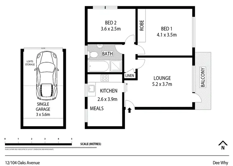 Floorplan of Homely unit listing, 12/104 Oaks Avenue, Dee Why NSW 2099