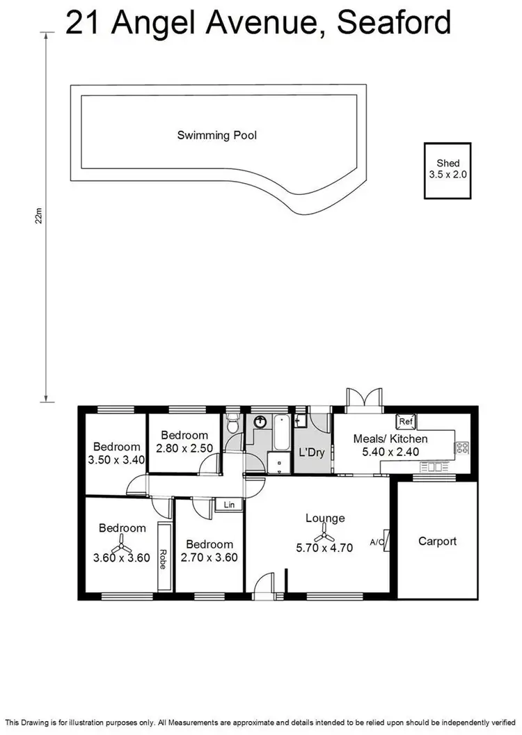 Floorplan of Homely house listing, 21 Angel Avenue, Seaford SA 5169