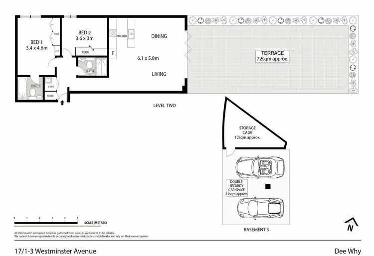 Floorplan of Homely unit listing, 17/1-3 Westminster Avenue, Dee Why NSW 2099