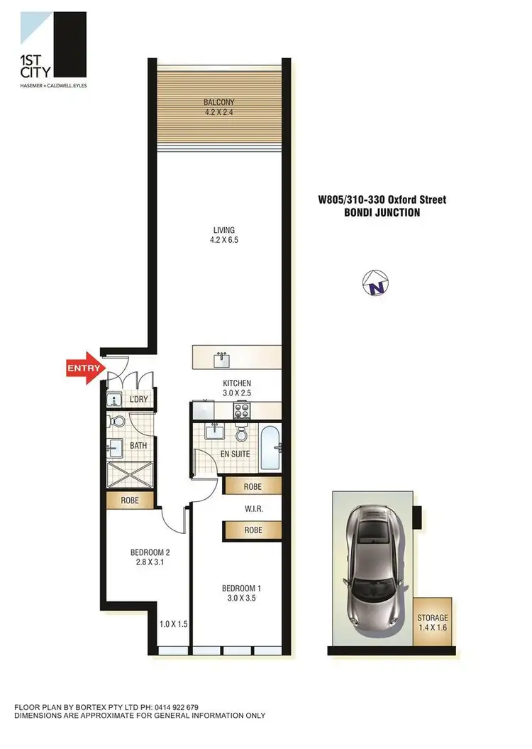 Floorplan of Homely apartment listing, W805/310-330 Oxford Street, Bondi Junction NSW 2022
