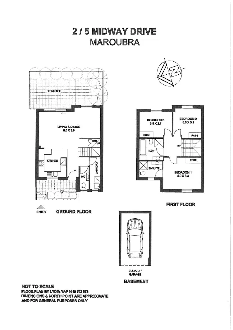Floorplan of Homely townhouse listing, 2/5 Midway Drive, Maroubra NSW 2035