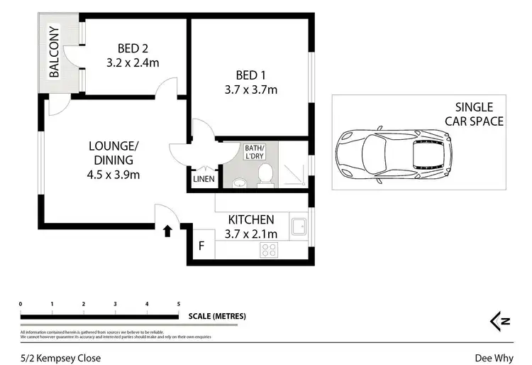 Floorplan of Homely unit listing, 5/2 Kempsey Close, Dee Why NSW 2099
