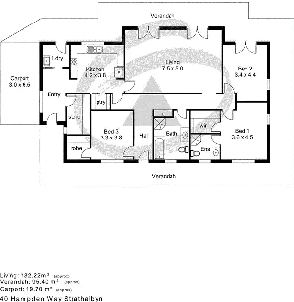 Floorplan of Homely house listing, 40 Hampden Way, Strathalbyn SA 5255
