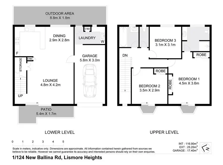 Floorplan of Homely unit listing, 1/2 Milton Street (also known as 124 New Ballina Road), Lismore Heights NSW 2480
