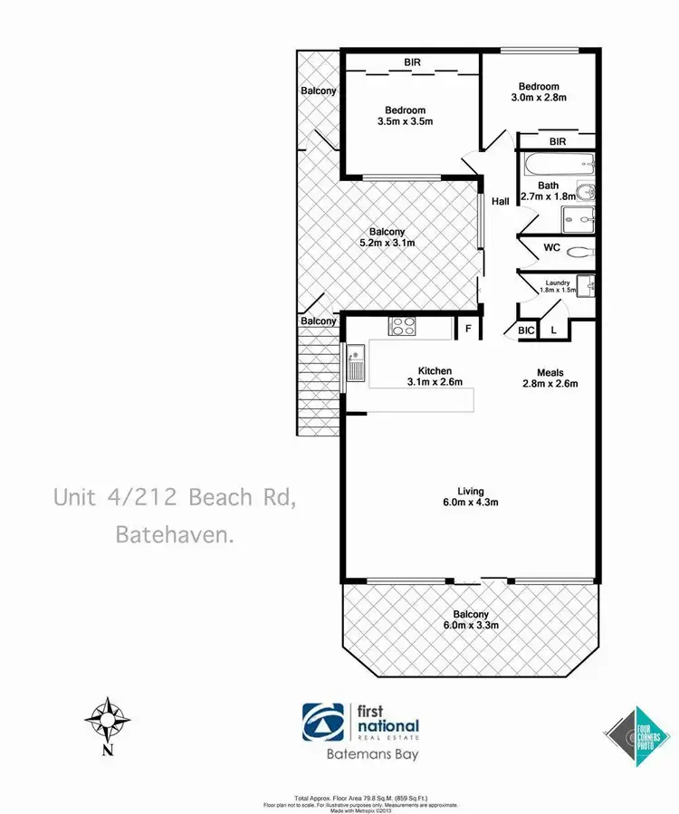 Floorplan of Homely unit listing, 4/212 Beach Road, Batehaven NSW 2536