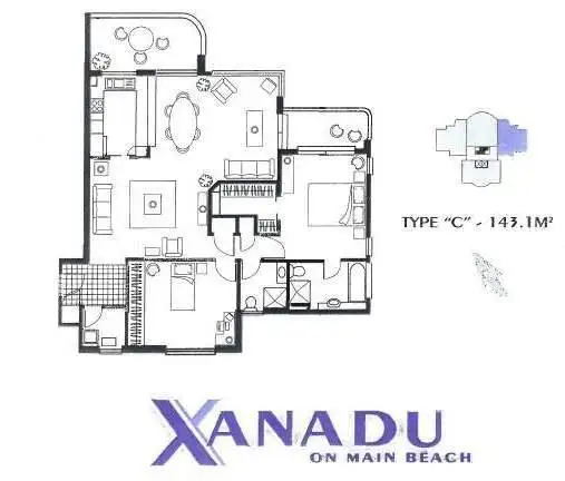 Floorplan of Homely apartment listing, 'XANADU EAST' 59 Pacific  Street, Main Beach QLD 4217