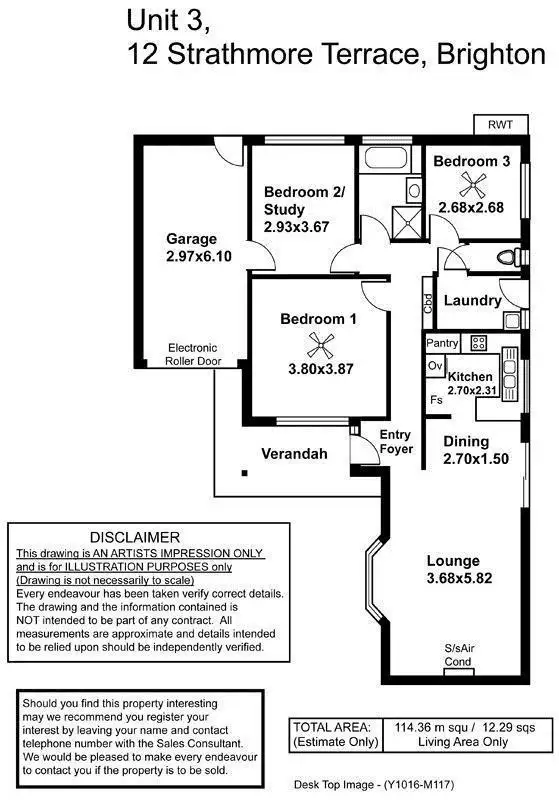 Floorplan of Homely unit listing, 3/12 Strathmore Terrace, Brighton SA 5048
