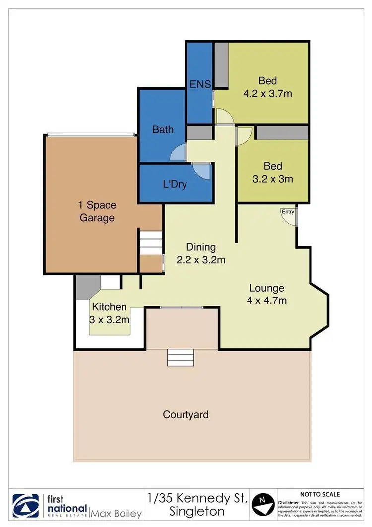 Floorplan of Homely unit listing, 1/35 Kennedy Street, Singleton NSW 2330
