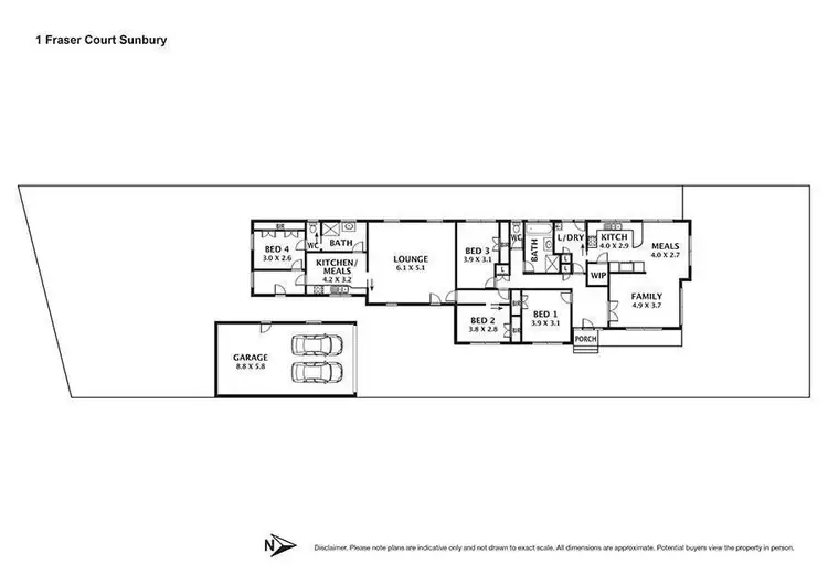 Floorplan of Homely house listing, 1 Fraser Court, Sunbury VIC 3429