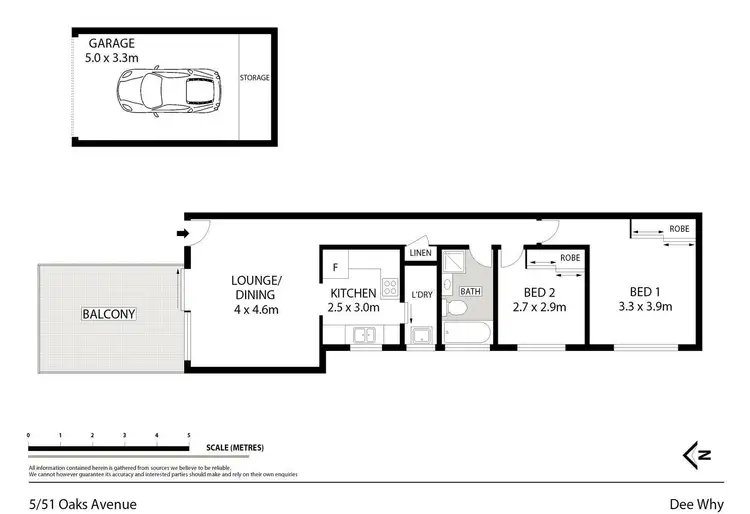 Floorplan of Homely unit listing, 5/51 Oaks Avenue, Dee Why NSW 2099
