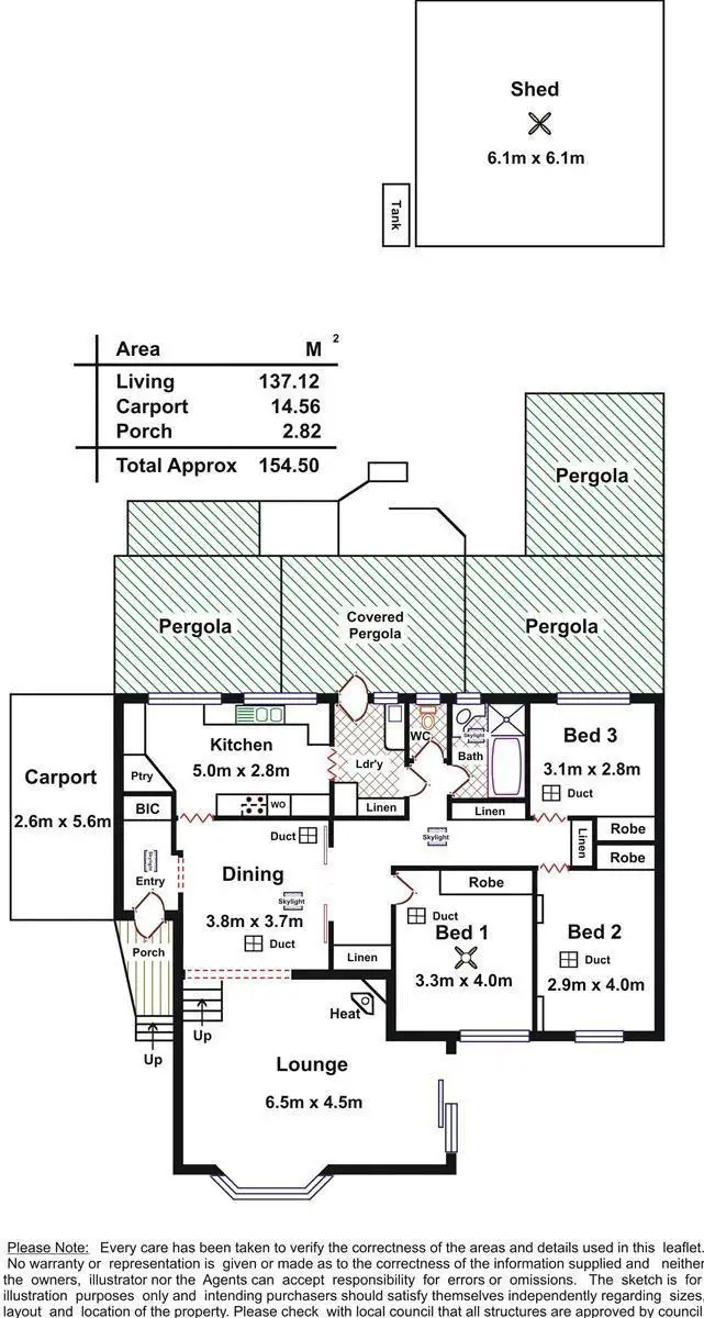 Floorplan of Homely house listing, 15 Heather Drive, Ridgehaven SA 5097