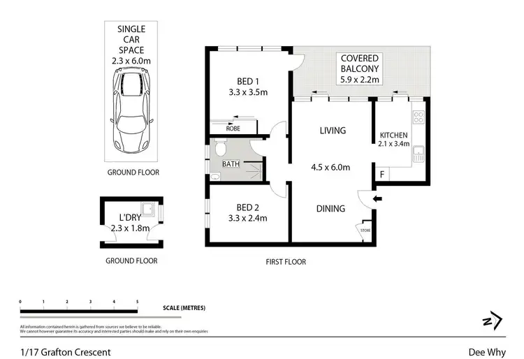 Floorplan of Homely unit listing, 1/17 Grafton Crescent, Dee Why NSW 2099