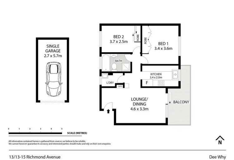 Floorplan of Homely unit listing, 13/13-15 Richmond Avenue, Dee Why NSW 2099