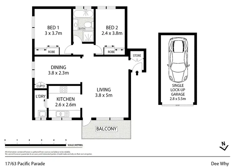 Floorplan of Homely unit listing, 17/63 Pacific Parade, Dee Why NSW 2099