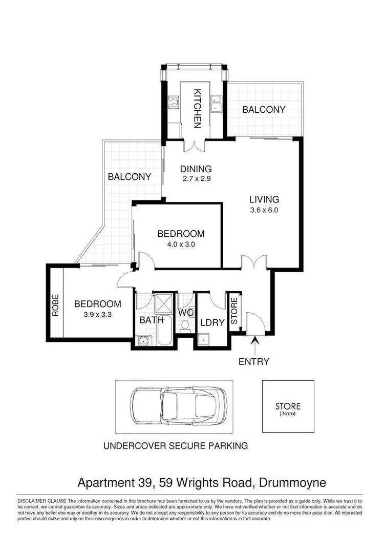 Floorplan of Homely apartment listing, 39/59 Wrights Road, Drummoyne NSW 2047