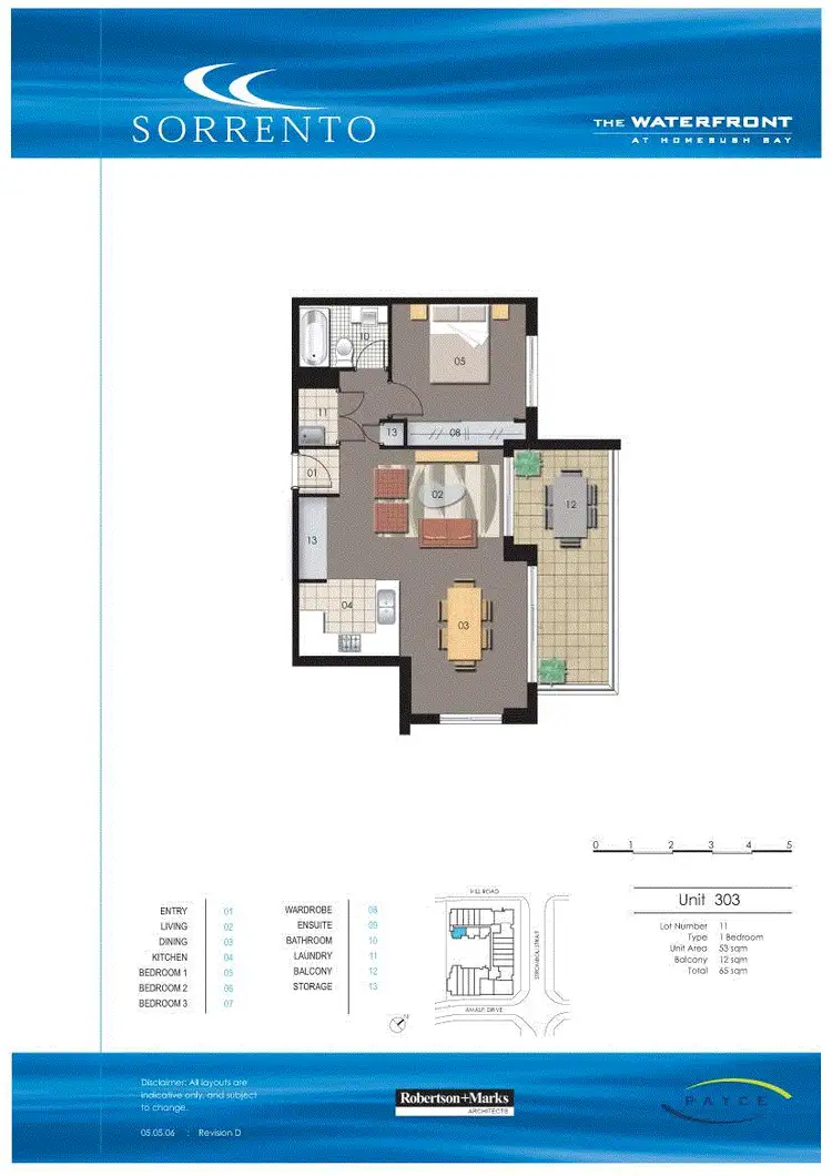 Floorplan of Homely apartment listing, Sorrento 303/19 Hill Rd, Wentworth Point NSW 2127