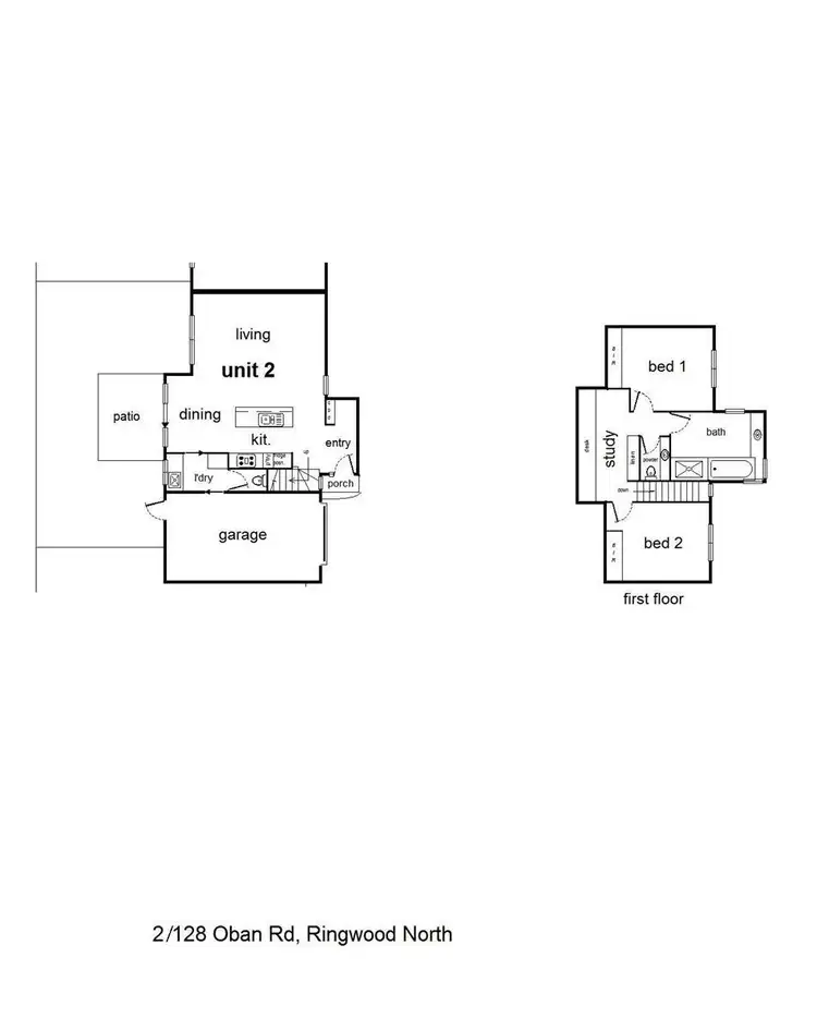 Floorplan of Homely unit listing, 2/128 Oban Road, Ringwood North VIC 3134