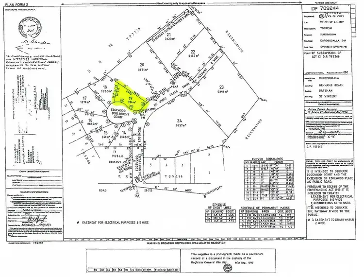 Floorplan of Homely land listing, LOT 19/1 Edgewood Court, Denhams Beach NSW 2536